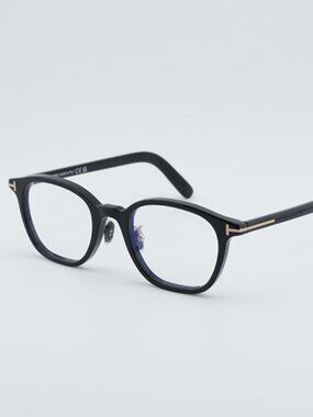 Tom Ford FT5858-D-B 001 Eyeglasses Black 49mm Square Frame, Blue Light Block